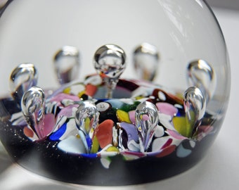 Caithness Glass Paperweight Single Harlequin with CG logo inset