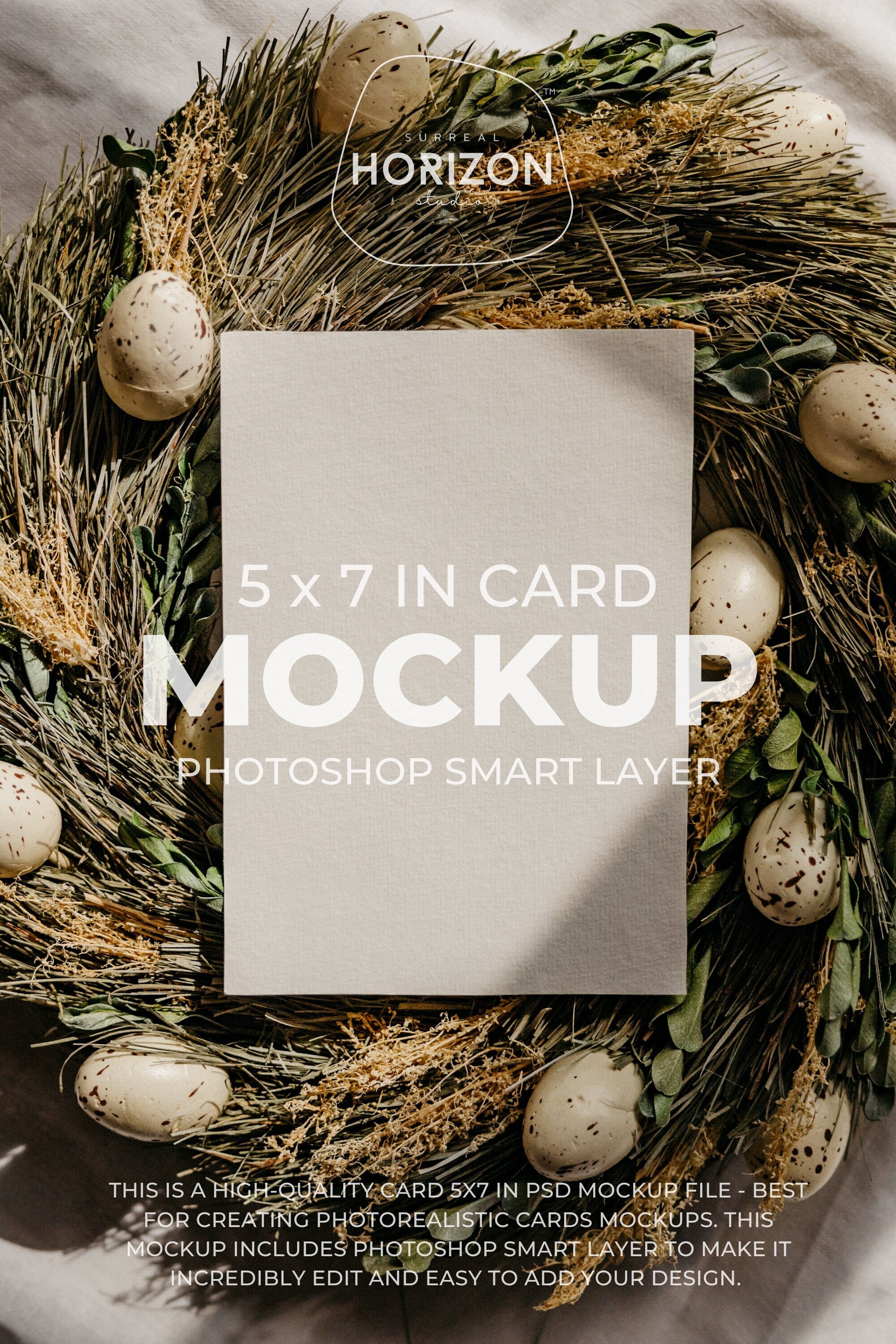 Easter Greeting Card Mockup PSD 5x7 in Easter Invitation - Etsy