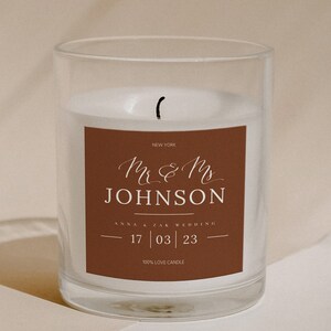Anna Rust Candle Label Template, Minimal Printable 3 X 3 Terracotta ...