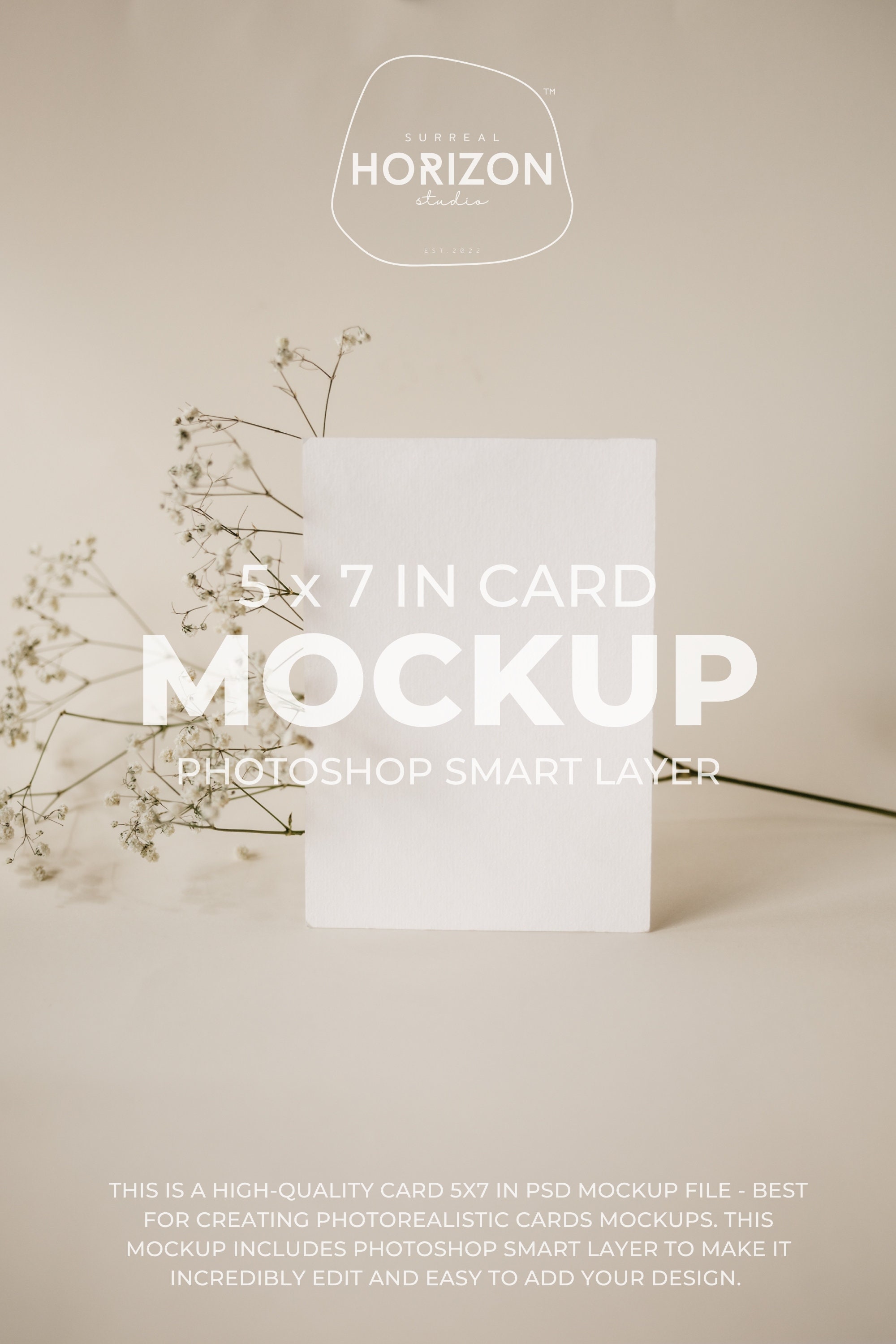 Minimalist 5 X 7 Invitation MOCKUP With Even Corners 5 X 7 - Etsy