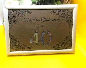 Money gift 40th birthday wish fulfiller gift to give as a birthday gift card