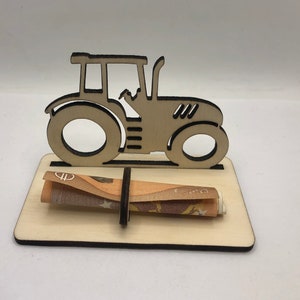 Tractorgeldcadeau · houten cadeaus · geldcadeaus · originele geldcadeaus