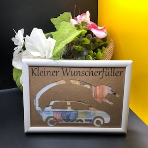 Regalo in denaro per auto elettrica, auto elettrica, regalo per realizzare desideri da regalare per compleanno, soldi di Natale, pensione, carta regalo