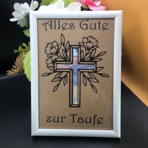 Cadeau d'argent pour cadeau de baptême à offrir de l'argent pour cadre photo, croix, cadeau, carte cadeau