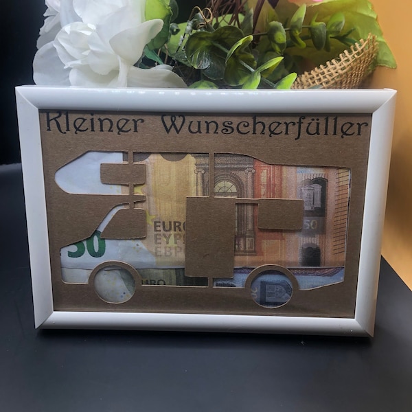 Geldgeschenk Wohnmobil Wunscherfüller Geschenk zum verschenken zum Geburtstag Weihnachten Geld, Rente, Camping Geschenkkarte