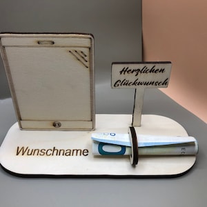 Geldgeschenk Tablet · Wunschname möglich Geschenke aus Holz · Geldgeschenke · originelle Geldgeschenke