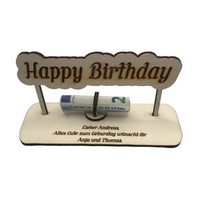 Personalisiertes Geldgeschenk zum Geburtstag  · Geschenke aus Holz · Geldgeschenke / Geldgeschenk