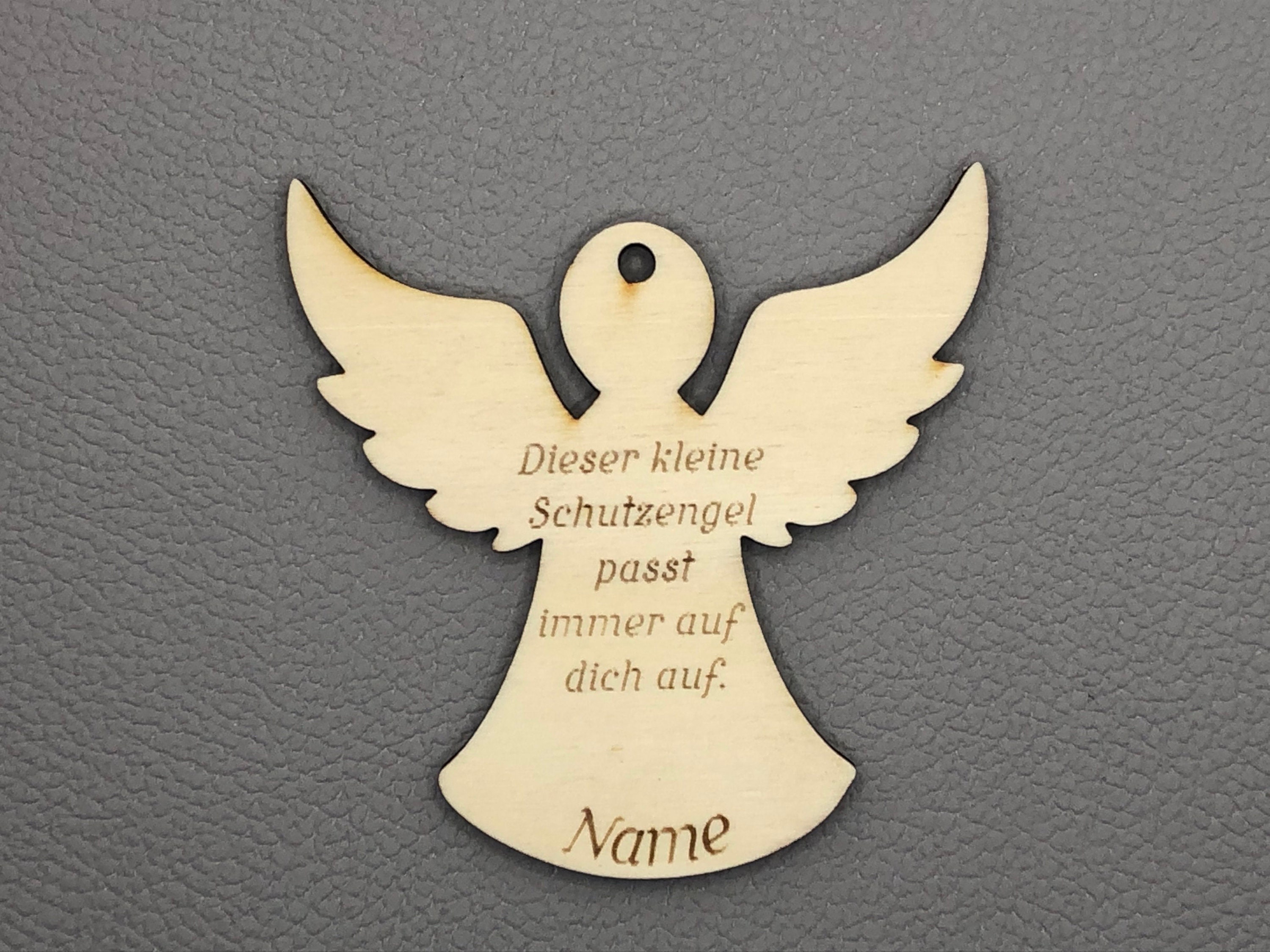 Schutzengel mit Spruch 8 cm Wunschname, zum Anhängen Engel Geschenk
