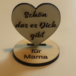 È bello che tu esista/supporto da tavolo personalizzato con cuore, piccolo regalo di attenzione in legno, amore