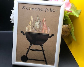 Geldgeschenk Grill Geburtstag Wunscherfüller Geschenk zum verschenken zum Geburtstag Weihnachten Geld, Rente, Taufe, Geschenkkarte