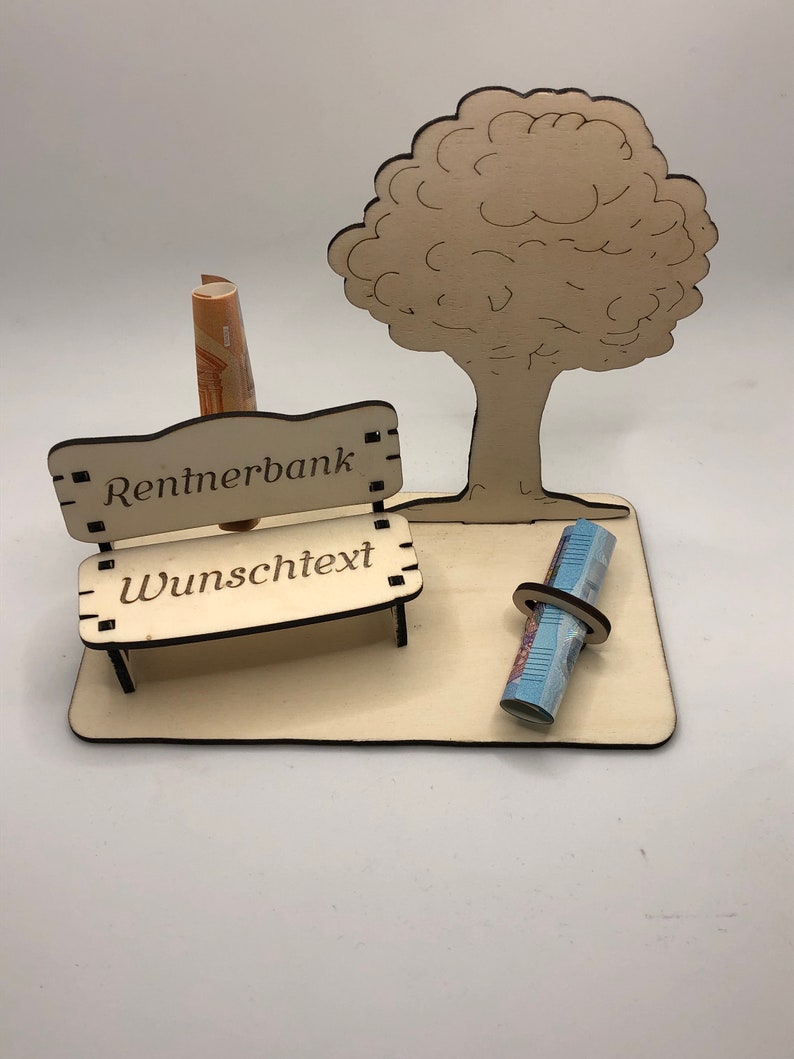 Ruhestand Geschenk Holz Mit Abschiedskarte – Personalisierbares Geldgeschenk DIY Präsent Für Kollegen