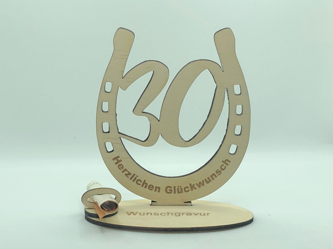 Geschenk zum 30. Geburtstag, Geldgeschenk, Gutscheinhalter, Glückwunsch