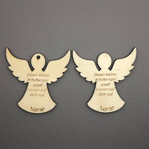 Guardian angel with saying 8 cm desired name, for hanging angel gift Christmas baptism Advent DIY blank Christmas