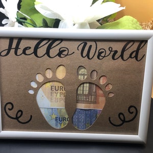 Regalo en dinero por el nacimiento del BEBÉ, regalo para regalar a los futuros padres. Regalo, tarjeta de regalo