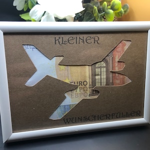 Cadeau d'argent anniversaire avion cadeau de réalisation de souhaits à offrir pour un anniversaire Noël argent, pension, baptême, carte cadeau