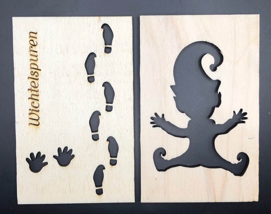 Wichtel/Wichtelmädchen Schablone für Fußspuren und Handabdrücke eines
