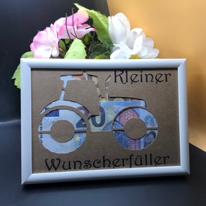Geldgeschenk Traktor Wunscherfüller Geschenk zum verschenken zum Geburtstag Weihnachten Geld, Rente, Taufe Geschenkkarte