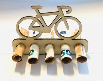 Cadeau d'anniversaire en espèces · Cadeau en espèces pour cyclistes · Cadeaux en bois · Cadeaux en espèces · Cadeaux en espèces originaux · Vélo