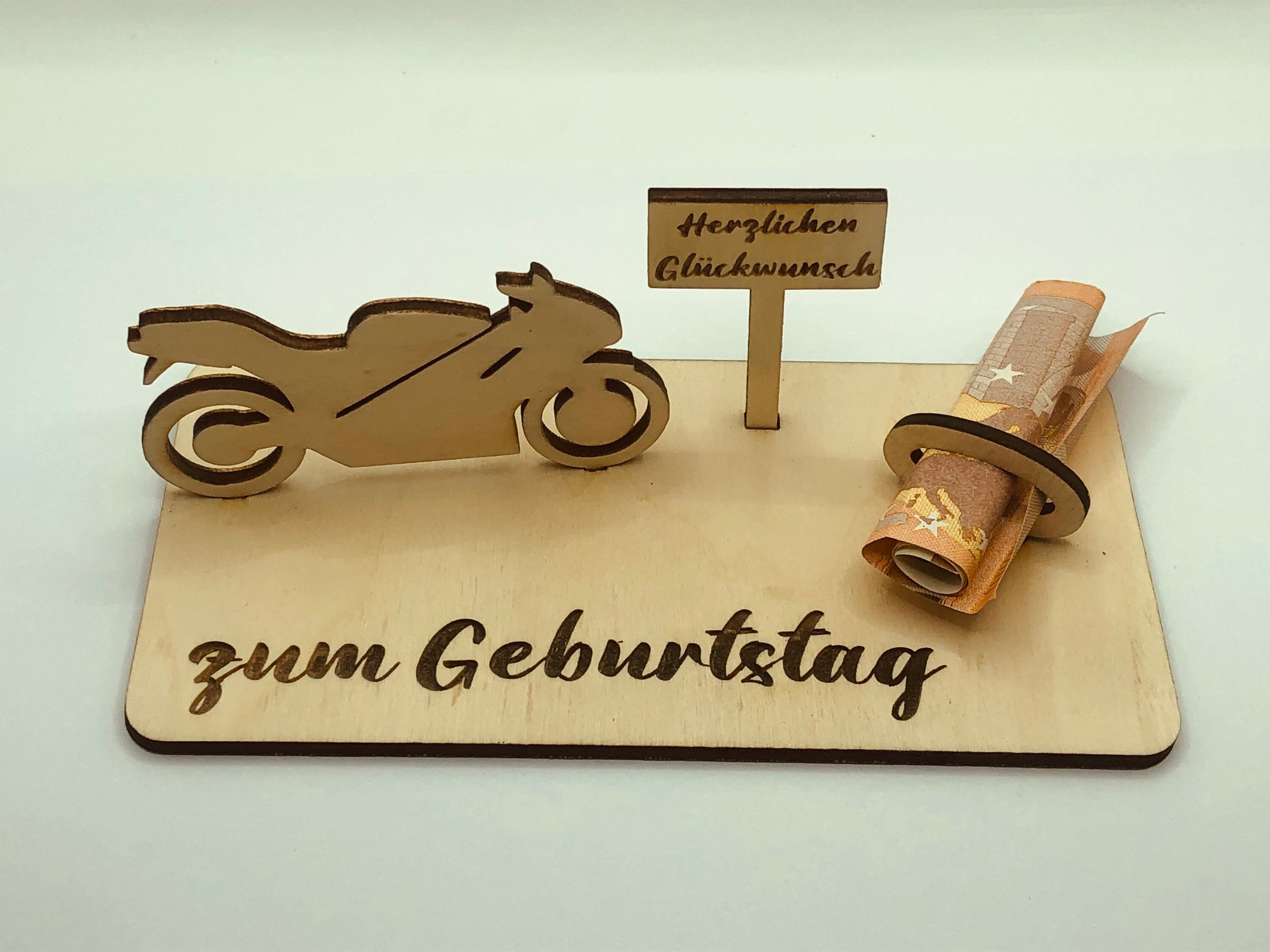 Geldgeschenk Motorrad zum Geburtstag Geschenke aus Holz Etsy.de