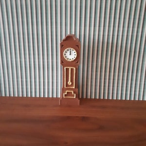1:12 miniature grandfather clock for dollhouse (handmade)