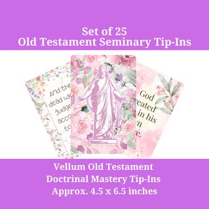 Old Testament Doctrinal Mastery Vellum Insert Sheets, 25-Pack Scripture Tip-Ins for LDS Seminary Students