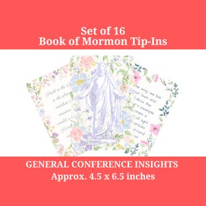 Vellum Book of Mormon Inserts, General Conference Insights, LDS Scripture Study Tip-Ins