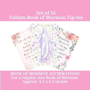 Book of Mormon Vellum Tip-Ins, LDS Scripture Study Affirmations, Missionary Care Package