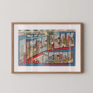 Pikes Peak Poster, Grüße vom Pikes Peak, Retro Pikes Peak Dekor, Vintage Pikes Peak Poster, Retro Wandkunst, Pikes Peak Poster