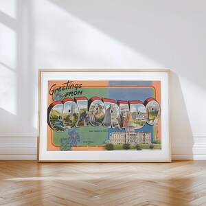Impresión en lienzo de Colorado, Saludos desde Colorado, Decoración retro de Colorado, Colorado vintage, Arte mural retro, Póster de Colorado