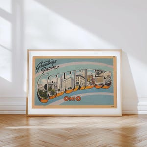 Impresión en lienzo de Colón, Saludos desde Colón, Decoración retro de Colón, Colón vintage, Arte mural retro, Póster de Colón