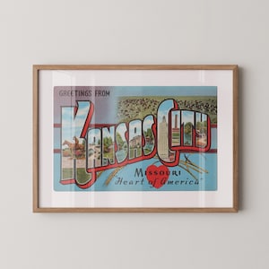 Impressão em papel artístico de Kansas City, Saudações de Kansas City, Decoração retrô de Kansas City, Kansas City vintage, Pôster de Kansas City
