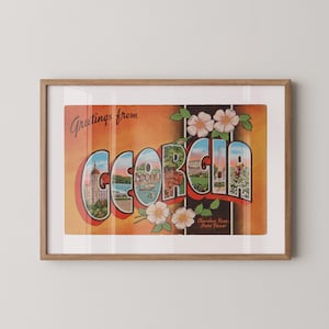 Georgien Fine Art Print, Grüße aus Georgien, Retro Poster Georgia, Vintage Dekoration, Retro Wandkunst