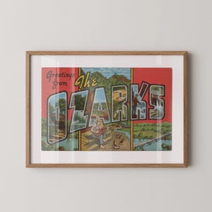 Impressão em papel artístico de Ozarks, Saudações de Ozarks, Decoração retrô de Ozarks, Ozarks vintage, Arte de parede retrô, Decoração vintage, Pôster de Ozarks