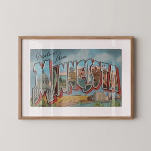 Minnesota Fine Art Papierdruck, Grüße aus Minnesota, Retro Minnesota Dekor, Vintage Minnesota, Retro Wand Kunst, Minnesota Poster
