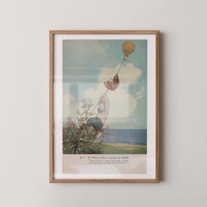 Stampa artistica su carta con orsetto, decorazione retrò per bambini, decorazione murale con orsetto, decorazione murale vintage con orsetto, decorazione unica per la cameretta dei bambini