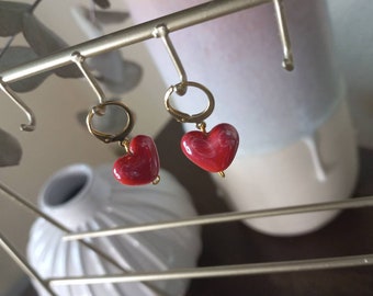 Princess of Hearts | Red Ceramic Heart Earrings