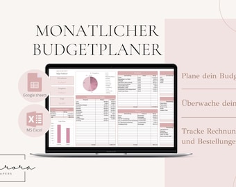 Household Budget Excel Template (German) | Monthly Budget Planner, Financial Planner, Income and Expense Tracker