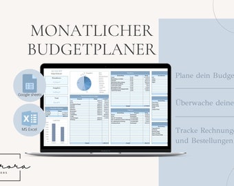 Household Budget Excel Template (German) | Monthly Budget Planner, Financial Planner, Income and Expense Tracker