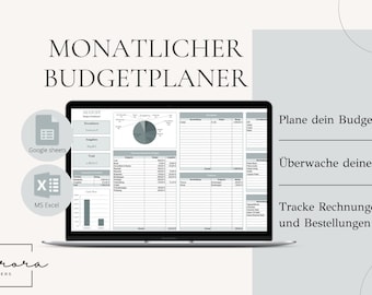 Household Budget Excel Template (German) | Monthly Budget Planner, Financial Planner, Income and Expense Tracker