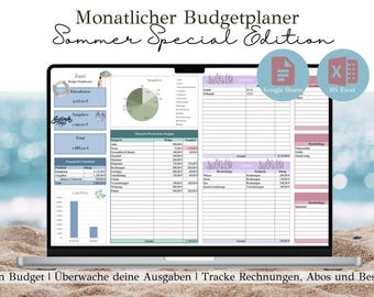 Household Budget Excel Template (German) | Monthly Budget Planner, Financial Planner, Income and Expense Tracker