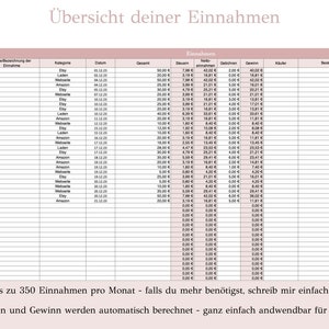 May include: A printable spreadsheet template for tracking income. The spreadsheet is divided into columns for category, date, amount, sales tax, deductions, total, customer, benefits, and notes. The spreadsheet is designed to help users track their income and expenses.