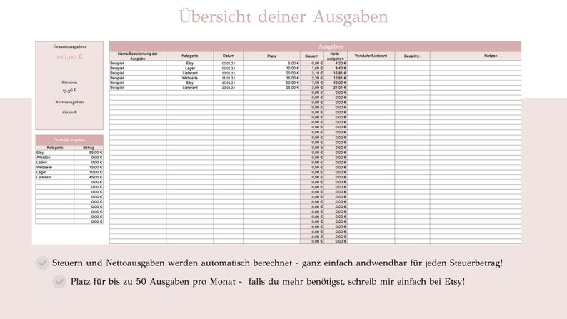 Cash book, accounting, EÜR planner German image 6