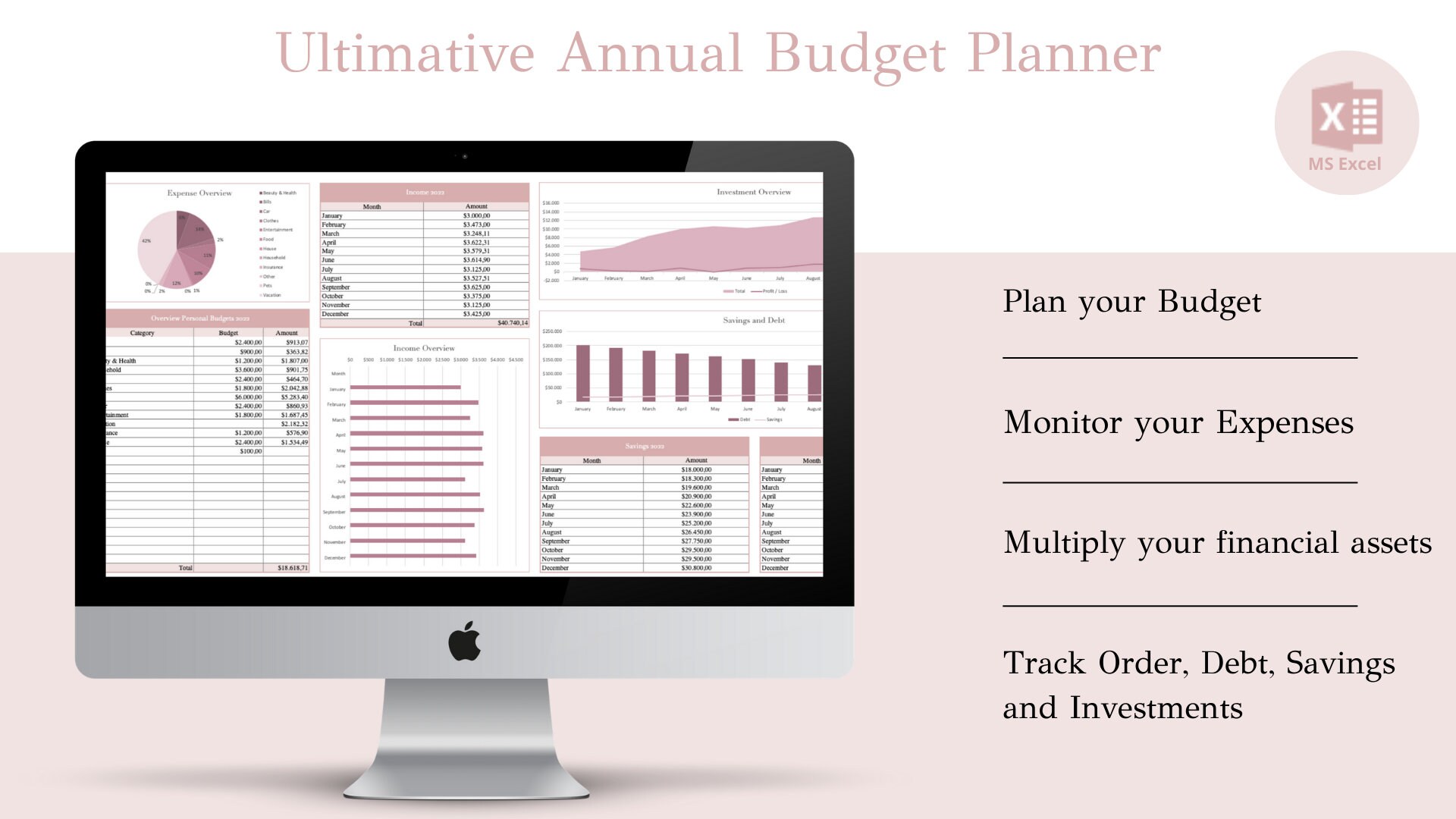 Excel sheet planner Etsy.de