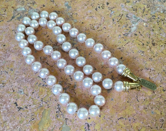 KISSAKA Heavy & Well Made Pale Pink Pearl Necklac… - image 1