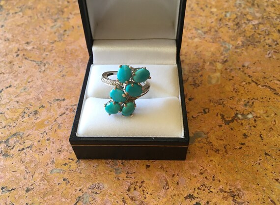 Solid Silver 925 Modernist Abstract Ring Set With… - image 1