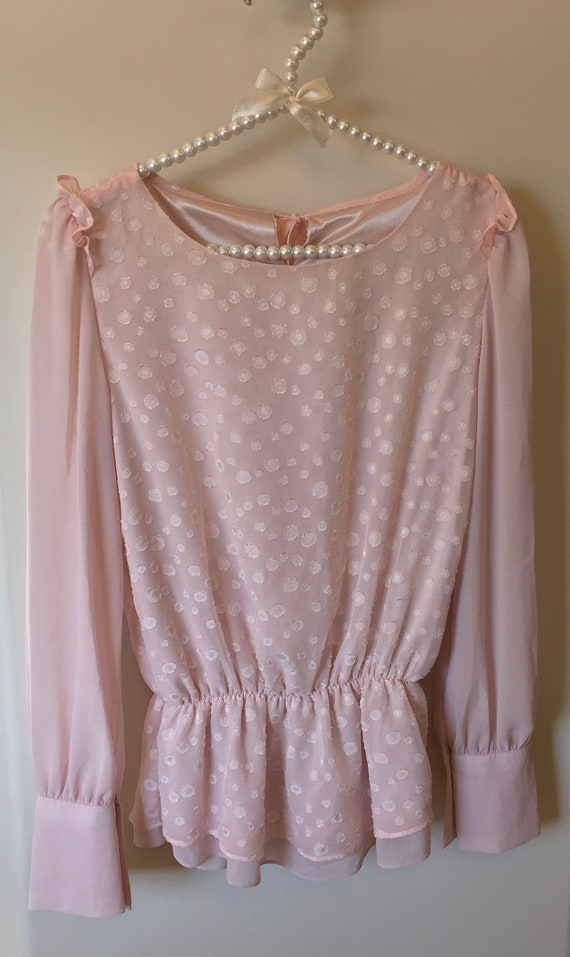 Light Pink / Lavender Polka Dot Romantic Top & Ski