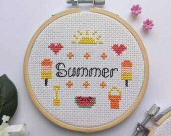 Summer cross stitch kit - Beginners kit