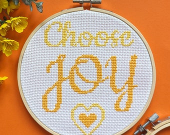 Choose Joy cross stitch kit 6" - Cross Stitch Quotes