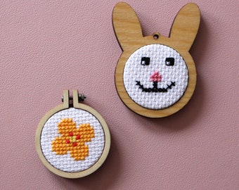 Spring Mini Flower and Easter Rabbit hoops - Beginners kits