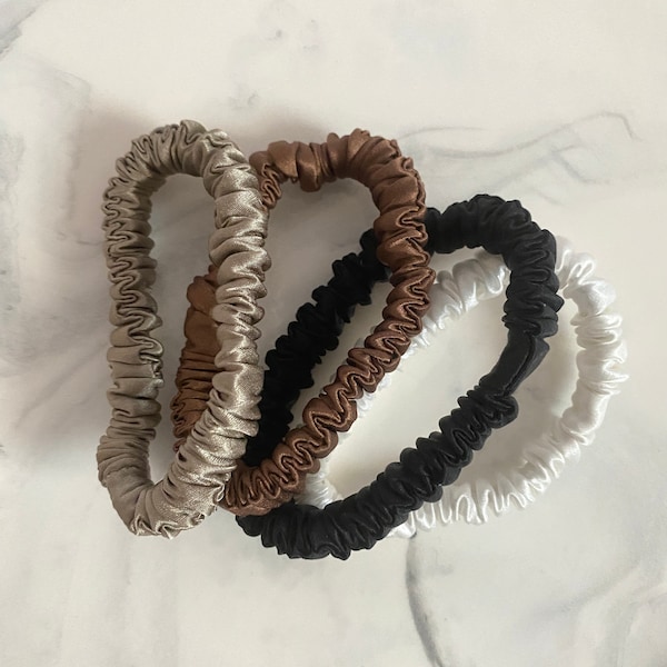 3er Set Silk Scrunchie Seide Haargummi